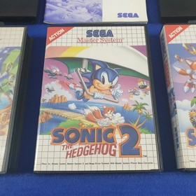 Master System SONIC THE HEDGEHOG x3 Games 1 + 2 + Chaos PAL (Works in US)