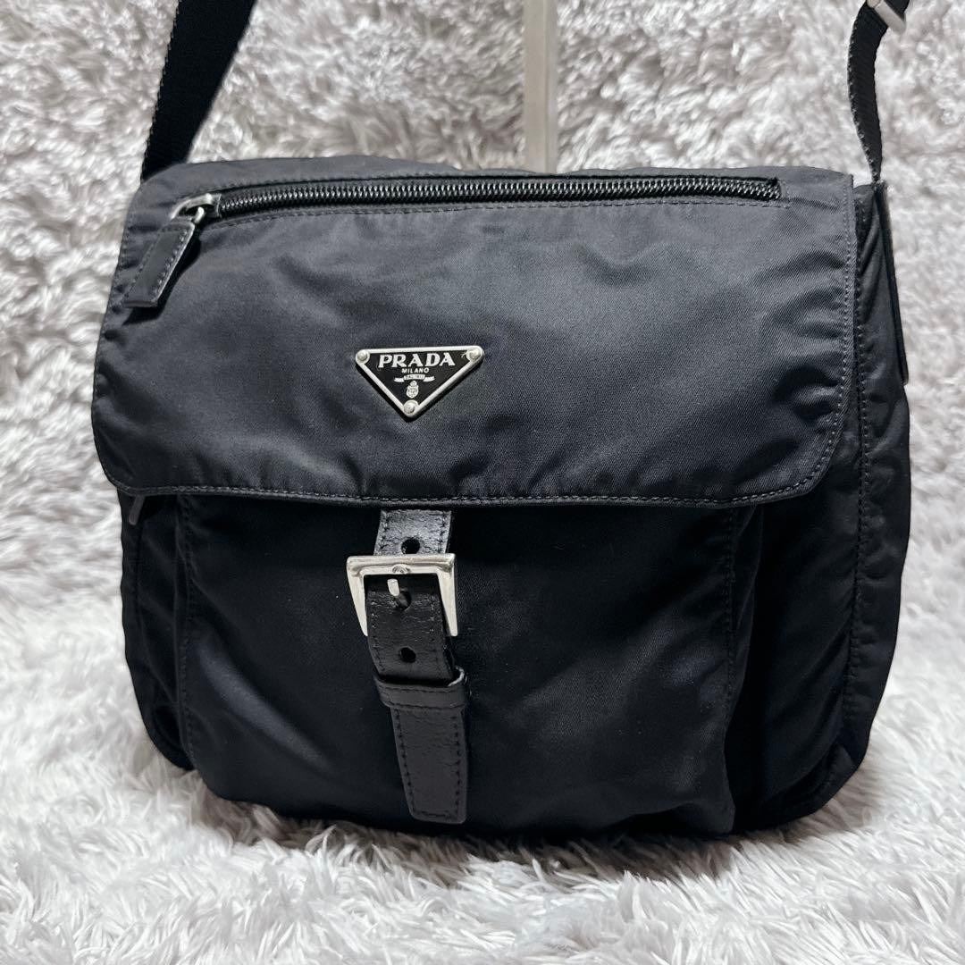 Condition Prada Shoulder Bag Sacoche Triangle Logo Nylon Black thumbnail 19