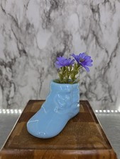 1950's Ceramic Blue Baby Shoe Planter Baby Shower/Nursery Decor