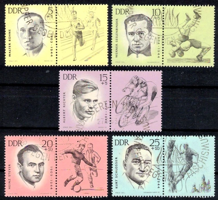 DDR 958-962 Zf , gestempelt / o / Sport , KZ Opfer im 2. Weltkrieg /g1 - Bild 1 von 1