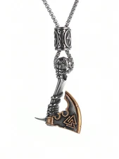 1 Piece of Cool Viking Axe Fashion Alloy Men'S Necklace for Daily Gatherings 202