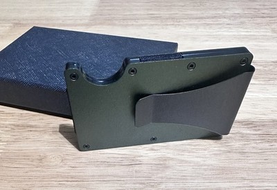 Green Slim Wallet RFID Blocking Credit Card Holder Minimalist Wallet Aluminum