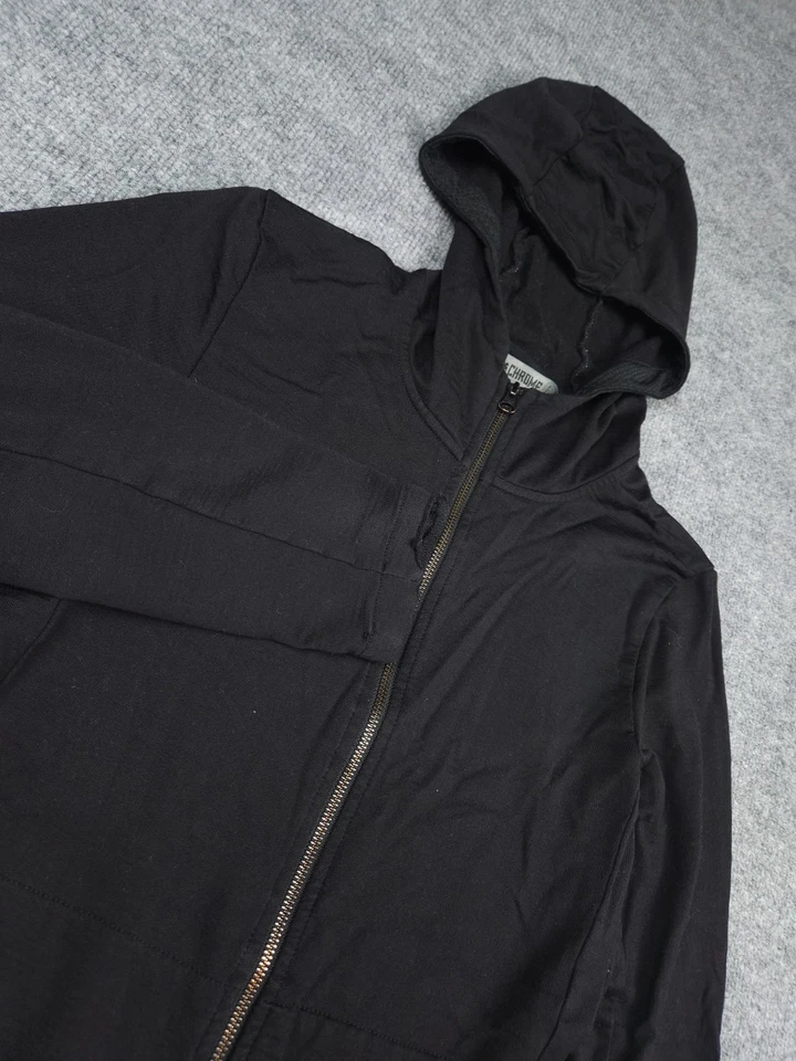 Jaqueta com capuz Chrome Industries masculina pequena preta lã merino zíper completo - Imagem 2 de 4