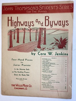 The Strolling Players by Cora W. Jenkins 1 Piano 4 Hands 1936 - Free Shipping