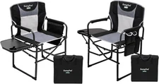 SUNNYFEEL Oversized Camping Directors Chair 2 Pack, Portable Folding Lawn Chairs