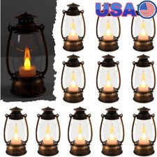 LED Mini Lanterns Decorative Centerpieces Flickering Candle Lights 12pcs New