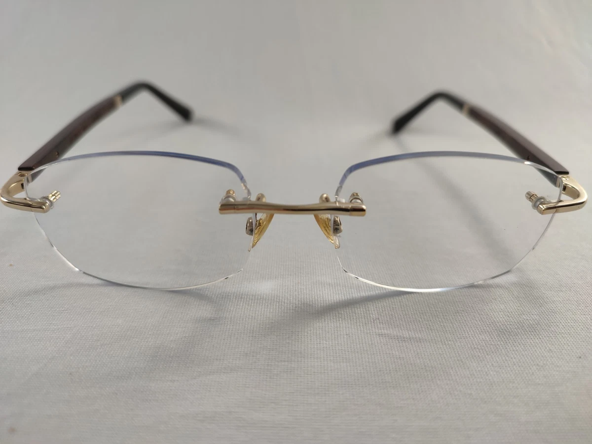 Rimless Gold Clear Sunglasses for Women for sale | eBay display picture 1