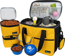 Dog Travel Bag, Travel Pet Bag Organizer, Dog Food Travel Bag with Food Containe