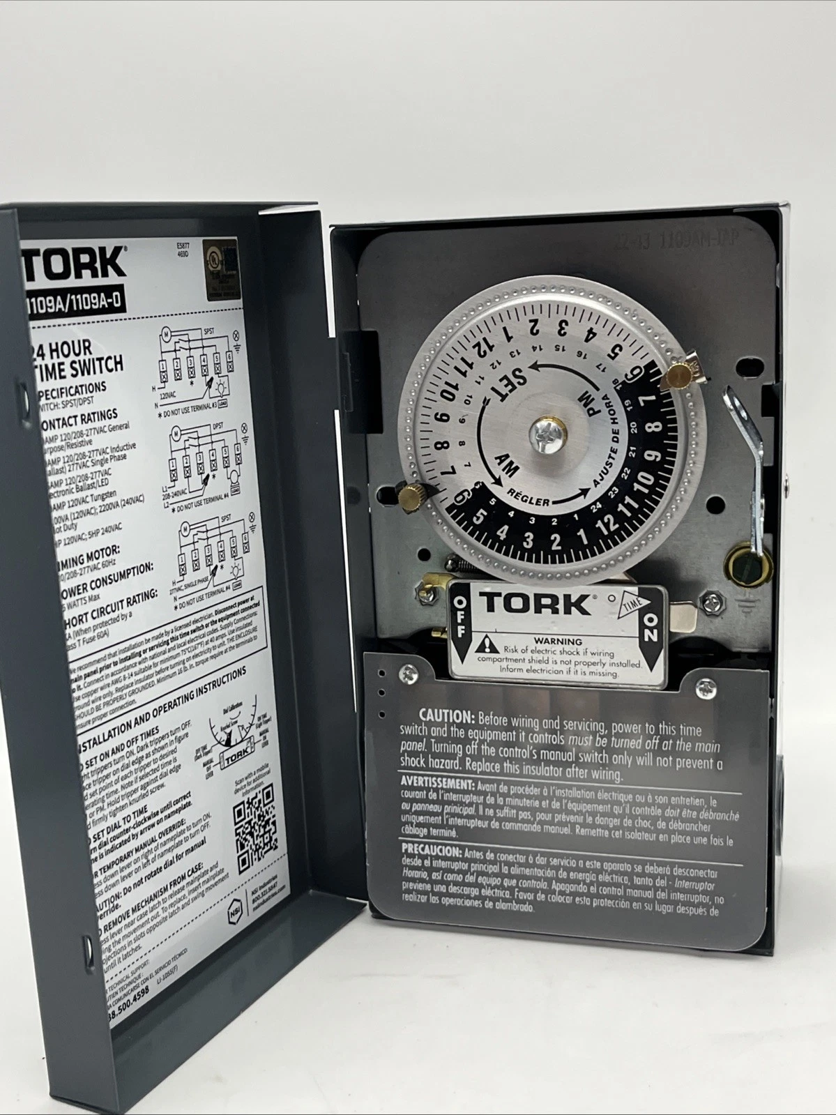 UNTESTED Tork 1109A 24 Hour Mechanical Time Switch 120-277V 40A Indoor Timer