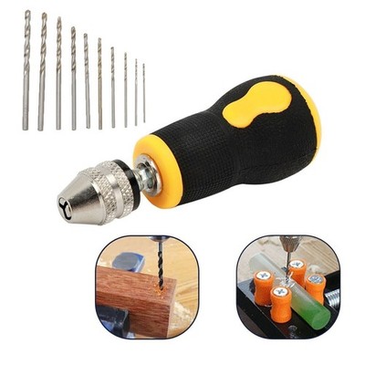 Tiny Handheld Electric Drill with 10pcs Precision Bits Ideal for Jewelry Making*