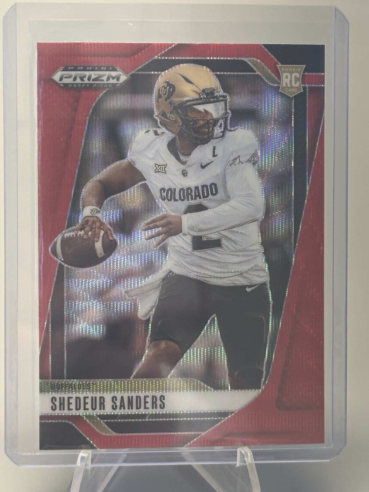 2025 Panini Prizm Draft Picks #19 Shedeur Sanders RC Ruby Wave Prizm Colorado