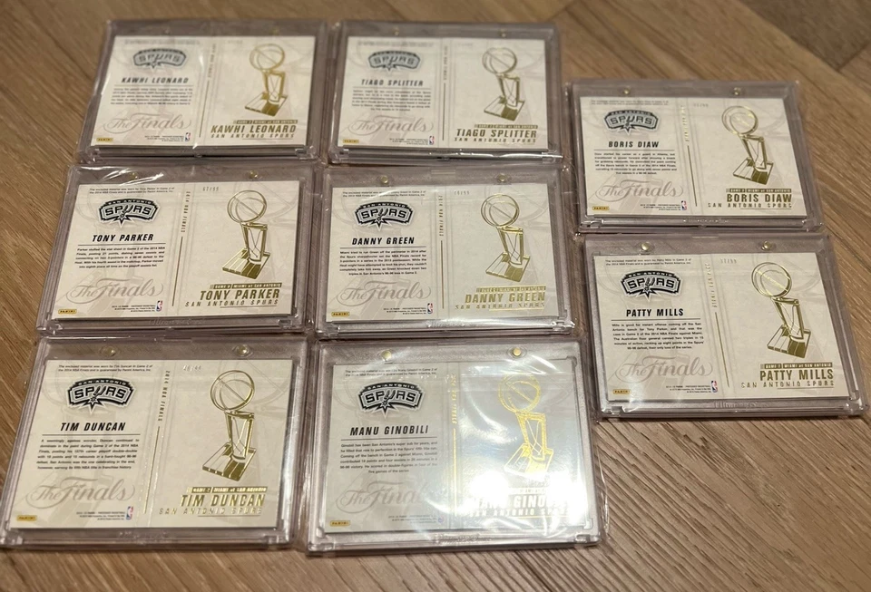 Panini Preferred 2014 NBA FINALS GAME WORN Used Jersey SPURS Complete TEAM SET - Image 2 of 4