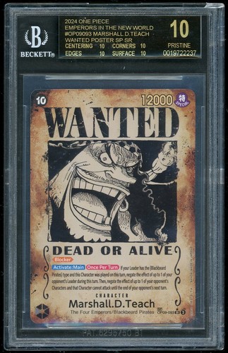 OP Marshall.D.Teach Wanted SP SR Emperors in the New World BGS 10 Black Label