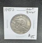 1945 S WALKING LIBERTY SILVER HALF DOLLAR HI GRADE U.S. MINT RARE COIN