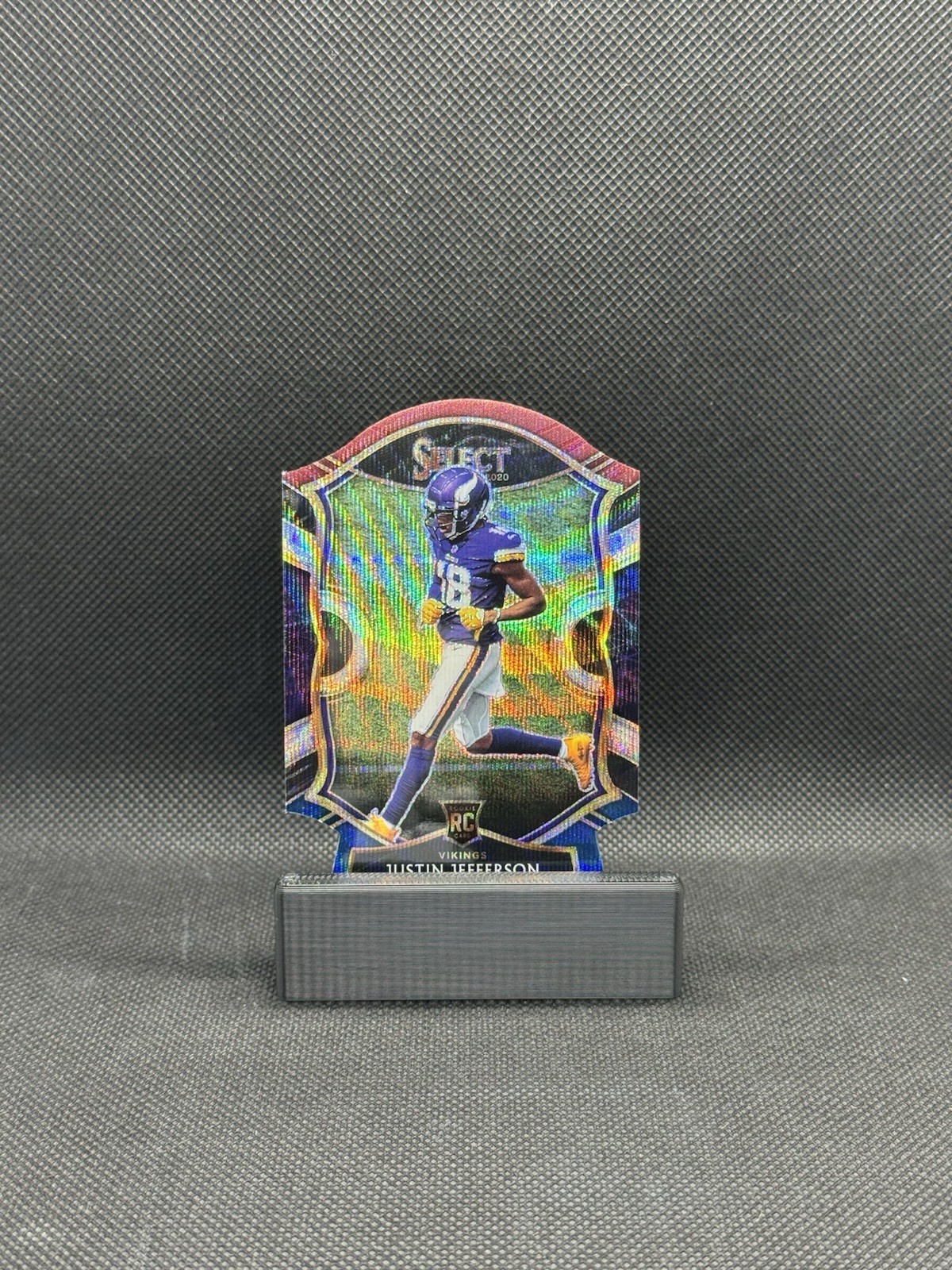 2020 Panini Select Justin Jefferson Tri-Color Prizm Die Cut #61 Concourse (RC)