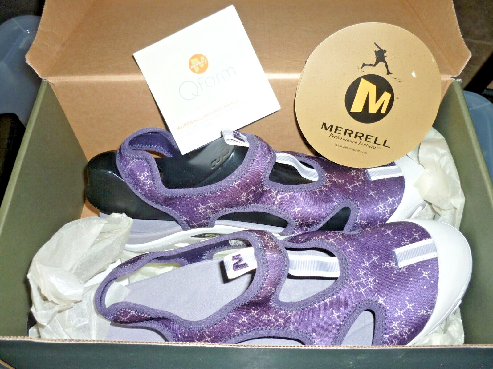 Sandalo sportivo Merrell Sol viola scuro punta chiusa slingback NUOVO taglia 10 5