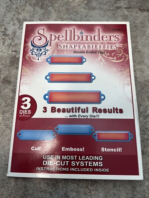 Spellbinders Shapeabilities Double Ended Tags Trio, 3 metal Dies - S3-149