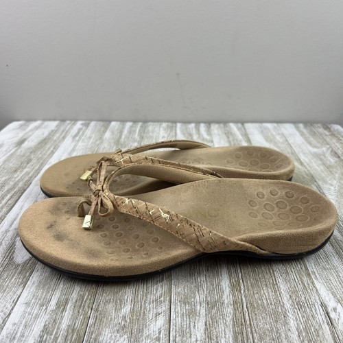 Vionic Sandals Tan Gold Cork Rest Bella II thong flip flop 7 Comfort