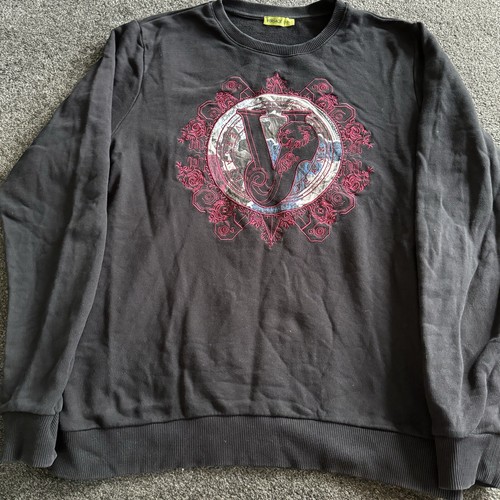 Mens Authentic Versace Jeans Black Embroidered Sweatshirt/Pullover ~ XL ~
