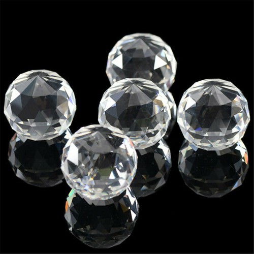 Cut Crystal Sphere Decor Feng Shui Faceted Gazing Ball Feng Shui Clear Prisms - Picture 6 of 14