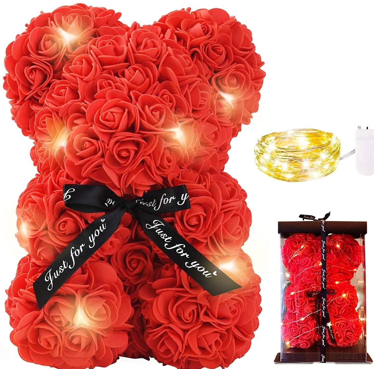 Orso Rose Orsacchiotto Altezza 25 cm Orsetto di rose confezione