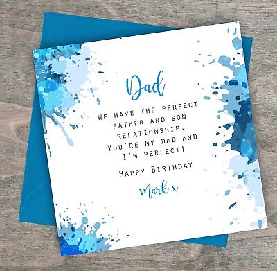 Personalised Handmade Funny Birthday Card Dad from Son Daughter Father