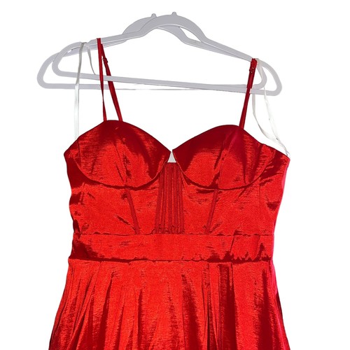 Abito da ballo Darlin con corsetto ossato nuovo con etichette - rosso - taglia 17/18 - Foto 7 di 8