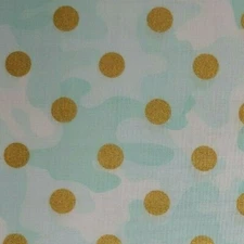 Aqua Glamo Camo Fabric Gold Dots DEAR STELLA Quilters Cotton BY THE YARD BTY