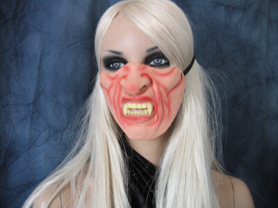 Latex Mundmaske VAMPIR DRACULA MONSTER - Gummi Onesize Cosplay Halloween