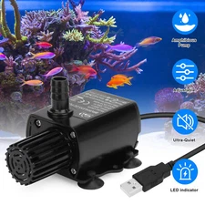 Submersible Water Pump Aquarium Fountain with Flow Adjustment and USB Interface