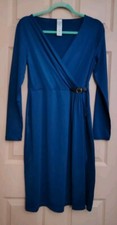 Unbranded Blue SP Polyester Long Sleeve Dress