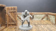 Male Half Elf Barbarian - Fantasy Series 1 - Blacklist Miniatures