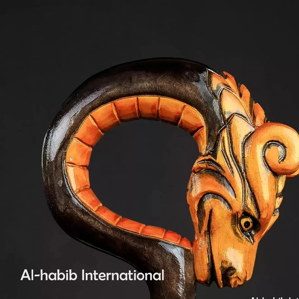 Mango de dragón rojo anhelado a mano bastón de madera bastón de dragón mejor GF Foto 2 de 3