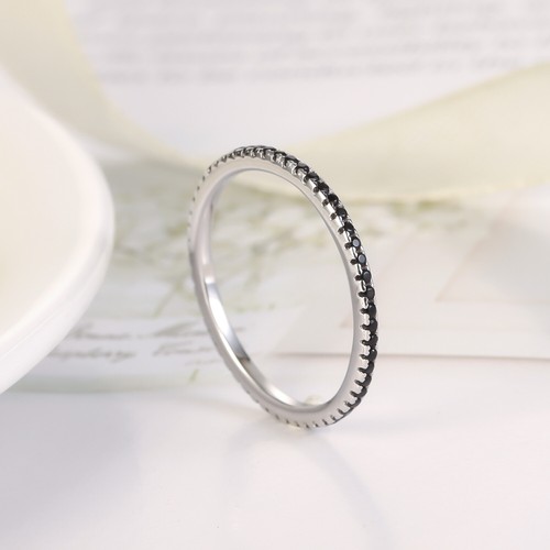 Anello Veretta Girodito Nero in argento 925 rodiato - Rainbow Collection - Foto 3 di 11