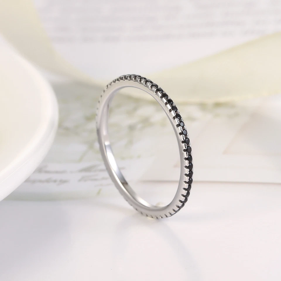 Anello Veretta Girodito Nero in argento 925 rodiato - Rainbow Collection - Immagine 3 di 4