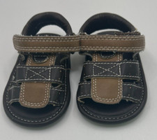 KOALA BABY Infant Boys SANDALS Brown and Tan Size 2 3-6 months EUC