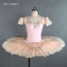 Peach Pink Professional Ballet Dance Tutu Stage Costume Children Adult Ballerina