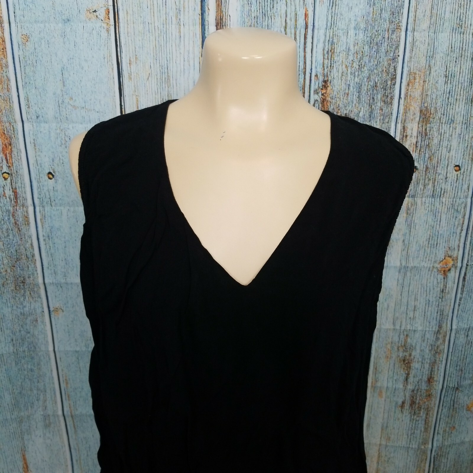 Zara Basic Tops Womens Medium Solid Color Black V… - image 1