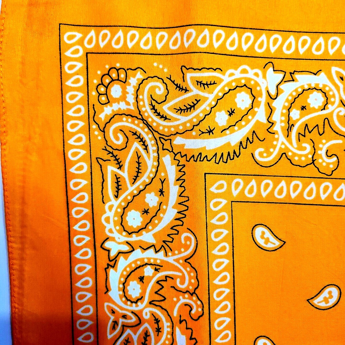 Bandana Cotton Blend Orange Print Multi Head Neck Mask Wrist
