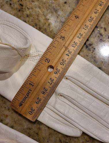 New! Vintage Size XS S 6 White Soft Leather Silk Lined Formal Opera 14" Gloves - Picture 15 of 16