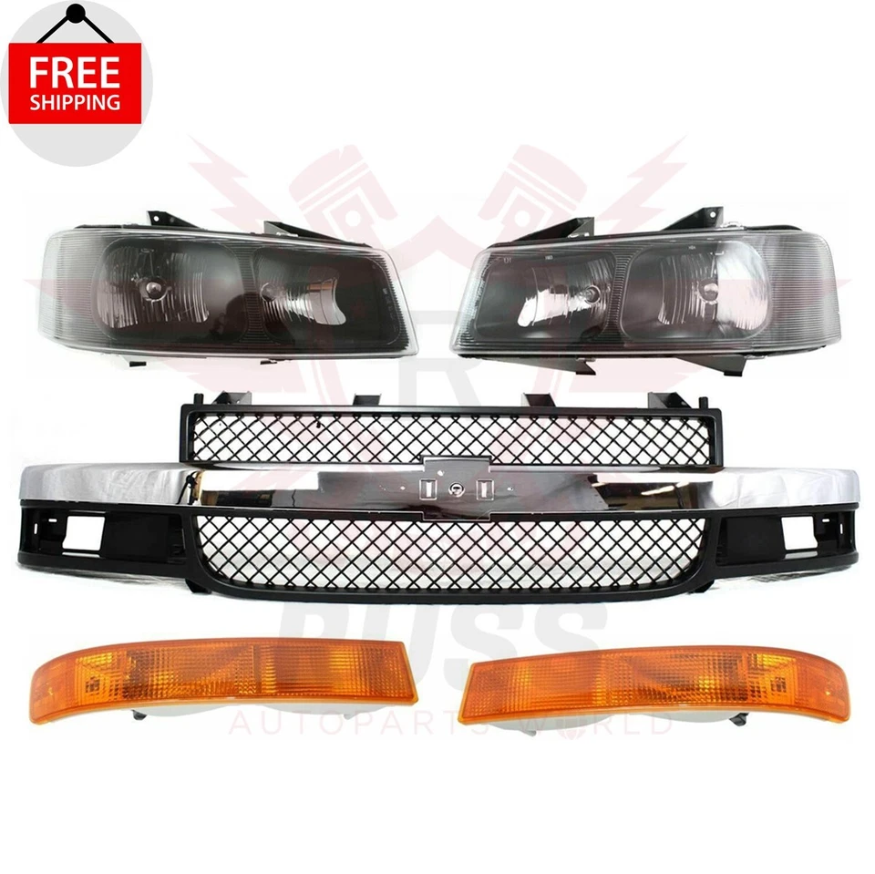 New Front Chrome Grille Headlights Side Marker Light Fits 2003-2021 EXPRESS 3500 Foto 2 de 4