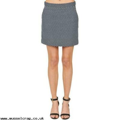 NWT NEW Suncoo Womens Florette Black White Skirt T0 MARINE FAUVE
