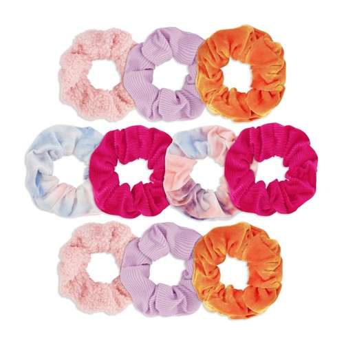 Confetti 10 Piece Hair Set- Velvet Scrunchies, Ponytails, GIFT Set, CF85739 - Bild 1 von 2