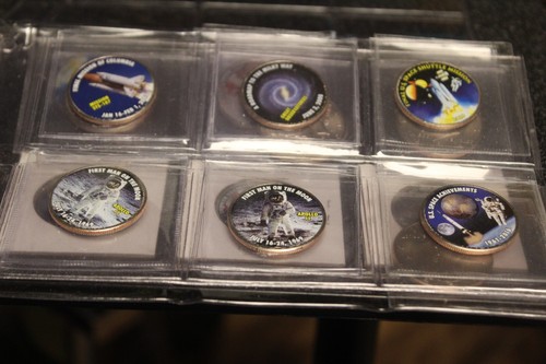 American Space Coin Collection 16 Colorized Kennedy Half Dollars Space Shuttles