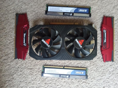 Biostar Rx560 Gaming Graphic Card with 2 ram corsair ddr 2  ram Ripjaws V Series