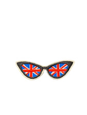 Union Jack UK British Glasses Flag England London Patch, Iron On/Sew On