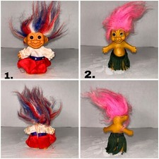 Various Vintage Clothed Russ Troll Dolls