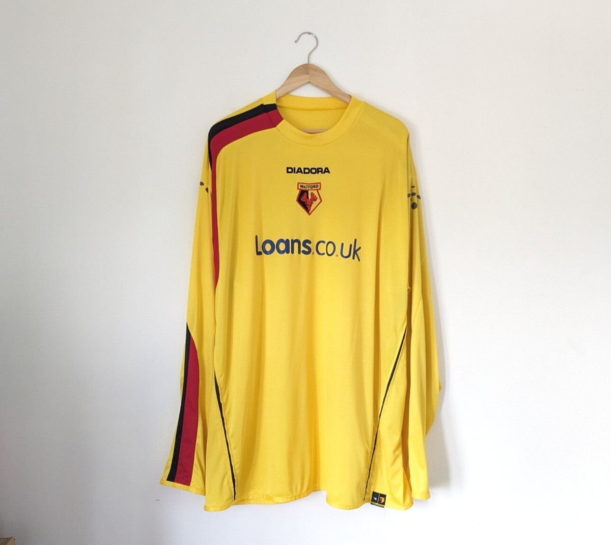Watford 2005/06 Home Shirt Kit Top Long Sleeve Jersey Mens XXL  XXXL