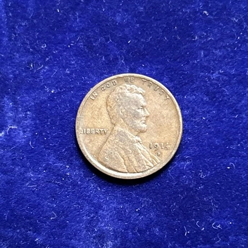 (1) Beautiful Antique 1914-D Lincoln Wheat Cent/Penny CHOICE F-FINE KEY DATE ZM