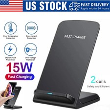 Wireless Fast Charger Charging Stand Dock For Samsung Galaxy iPhone Mobile